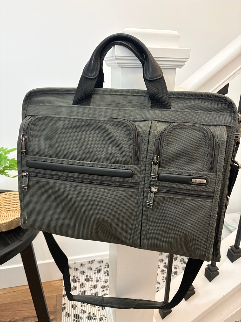 Men's dark grey Tumi Briefcase Laptop Bag